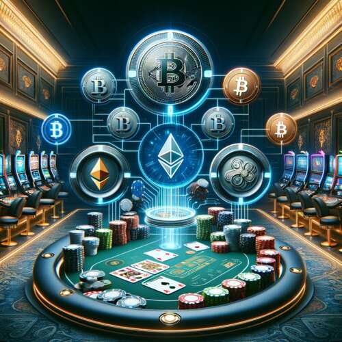 tafelspel in casino met crypto coins erop